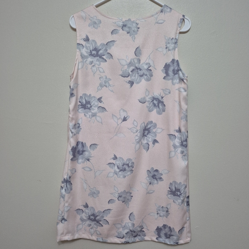 GRL Women’s Blush Pink Floral Sleeveless Shift Dress – Size S - Picture 7 of 7